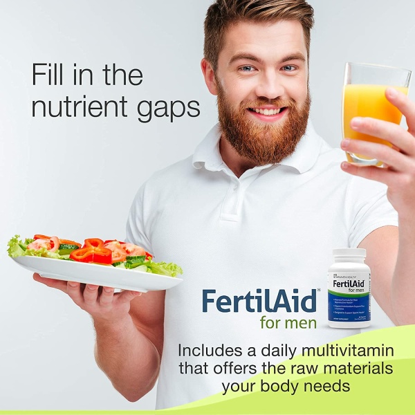 FAIRHAVEN HEALTH FertilAid for Men: Male Fertility Supplement to Support Healthy Sperm Count, Motility, and Morphology فيرتل اد للرجال ، مكمل الخصوبه الذكورى ، لتحسين صحة الحيوانات المنوية وحركتها وتشكلها ، 90 كبسولة